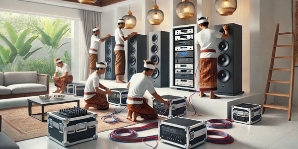 Instalasi Sound System di Sebuah Ruangan di Bali yang Dikerjakan Oleh Toko Sound System Bali yang Menyediakan Paket Lengkap Hingga Instalasi