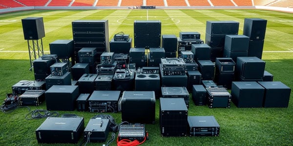 Perangkat Sound System Built Up Lapangan yang Digunakan untuk Kebutuhan Acara Outdoor