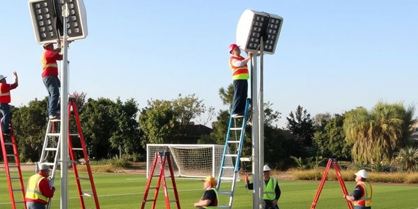 Instalasi Lampu untuk Lapangan Mini Soccer yang Lengkap dan Dilakukan oleh Profesional
