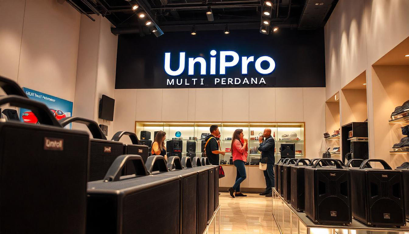 Showroom dari UniPro Multi Perdana selaku Distributor Grosir Speaker Portabel Terlengkap dengan Harga yang Sangat Terjangkau