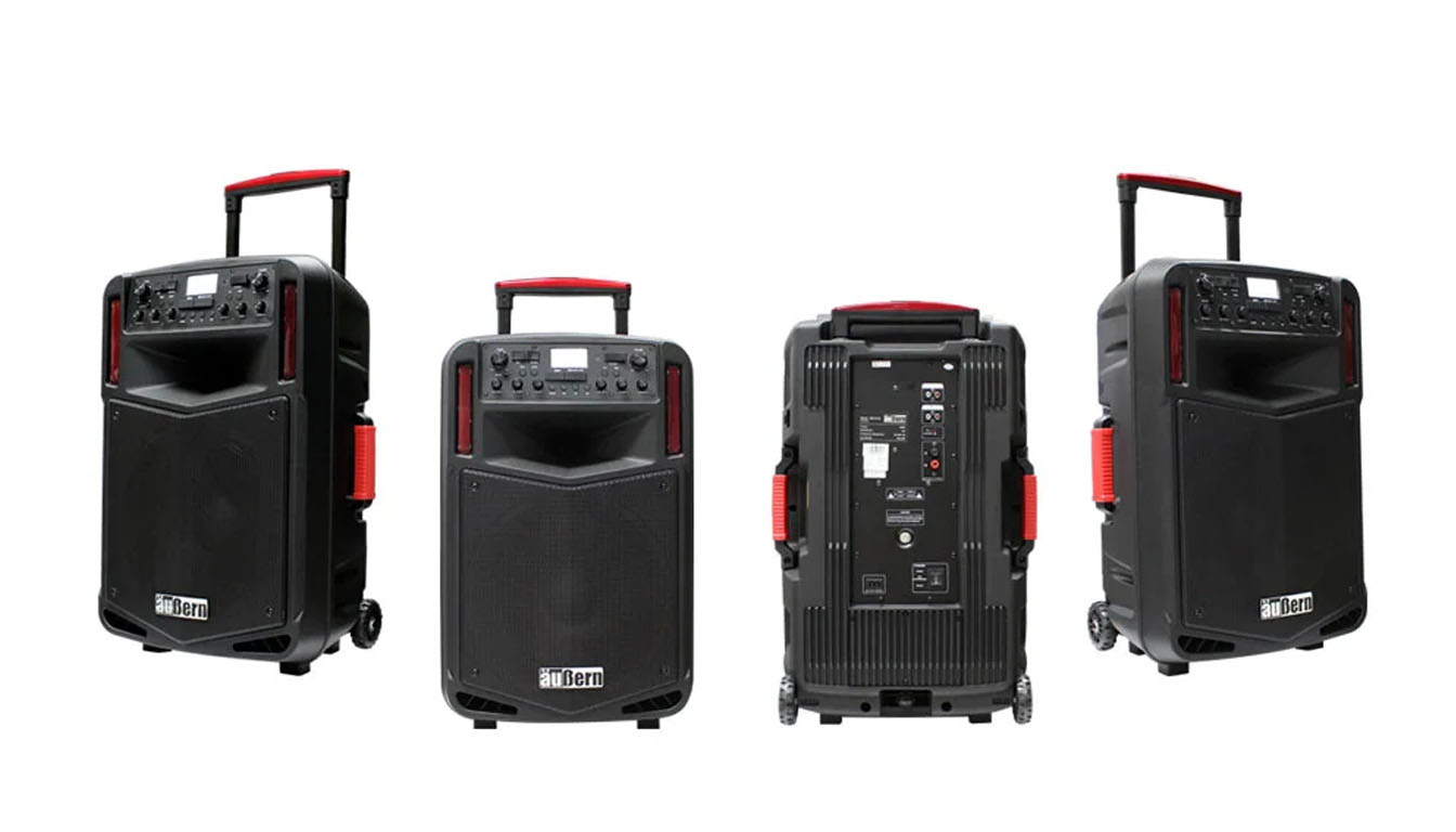 AUBERN Portable Speaker BE-15CX Tampak Depan Belakang dan Samping