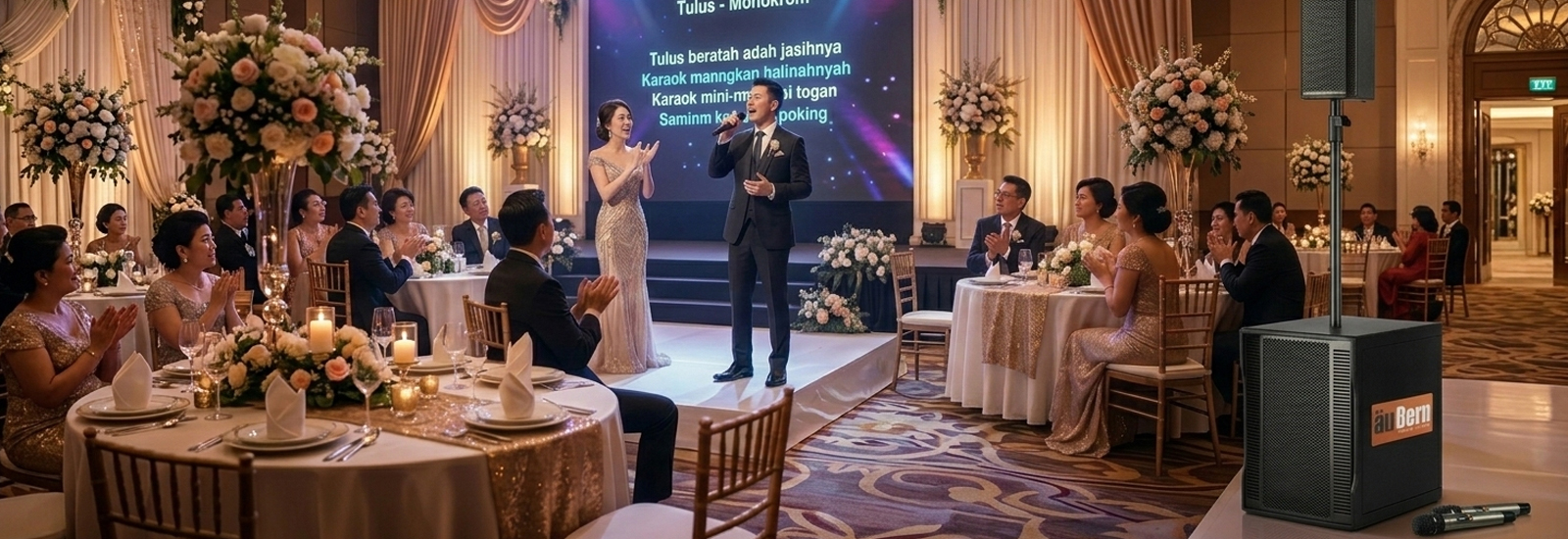 PA Column Array 12 Inch 700W RMS dengan Mic Wireless yang Sangat Stabil dari Aubern